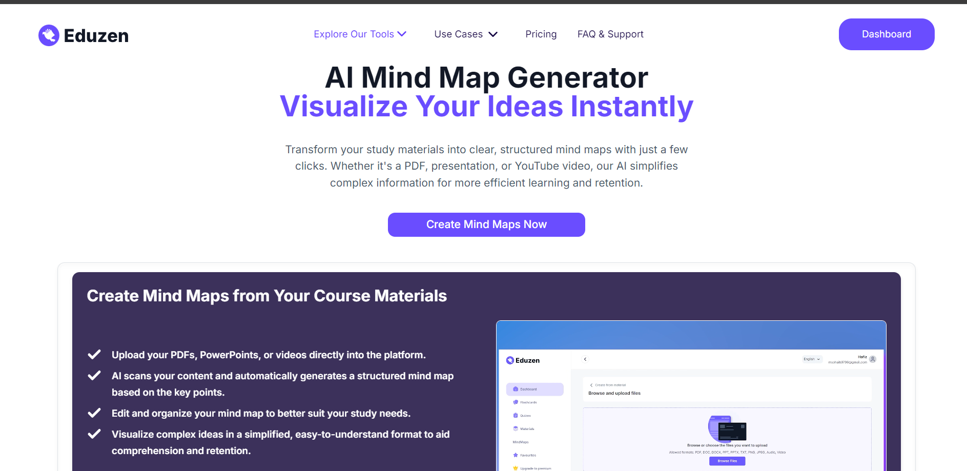 Ai Mind Map Generator Eduzen Visualize Ideas Instantly