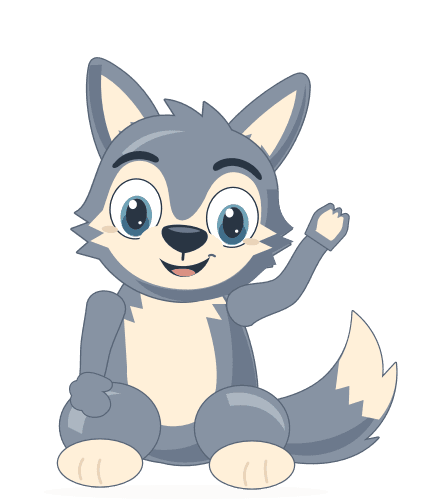 Wolfie waving hello